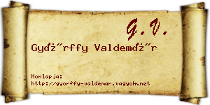 Győrffy Valdemár névjegykártya